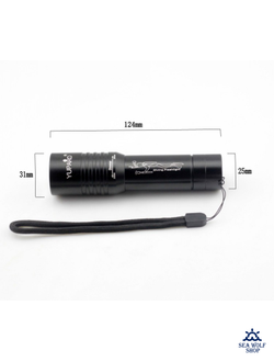 Фонарик для дайвинга Yupard-Zoom 1T6-1000Lm белый