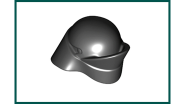 Шлем Минифигурки СТРЕЛКА–НАВОДЧИКА «Первого Ордена», обслуживающего Турболазер из Набора LEGO # 75132.