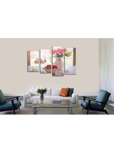 Модульная картина "Нежный десерт с клубникой"