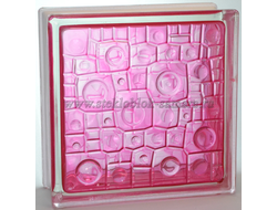 Стеклоблок Vitrablok окрашенный внутри губка розовый