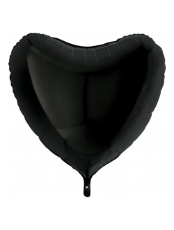 Шар Сердце, Пастель Черный / Black