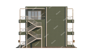 Трехэтажная гостиница из клееного бруса, 550 м2