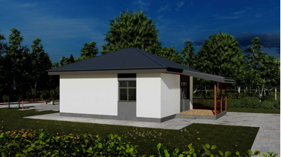 Одноэтажный дом с двумя спальнями 67м² (S66)