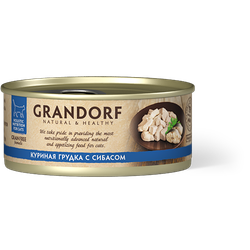 Консерва для кошек Grandorf Куриная грудка с сибасом 70 г