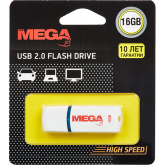 Флеш-память ProMega jet, 16Gb, USB 2.0, белый, PJ-FD-16GB-White