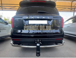 Защита заднего бампера угловая большая двойная Папа Тюнинг d60/42 для Haval H5 2024-