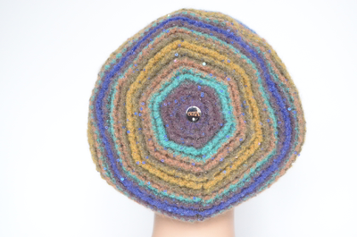 разноцветная вязаная зимняя кепка для женщин фото