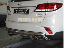 Защита заднего бампера d60 для Hyundai Santa Fe Santa Fe GRAND 2018-