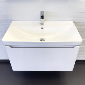 Тумба-умывальник "Арзамас-80" белый глянец с раковиной Comforty 4480