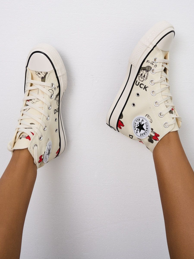 кеды Converse Mickey Mouse белые фото