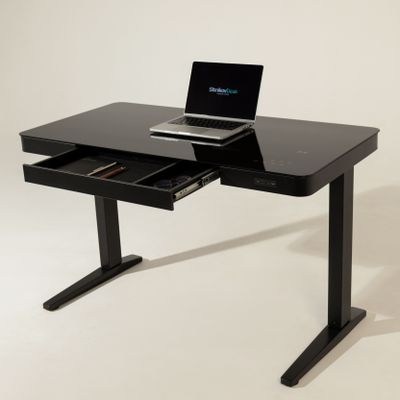 Умный стол 120×60 чёрный | закалённое стекло