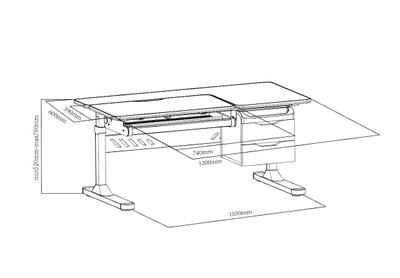Парта с полкой для книг Ortensia Grey Cubby