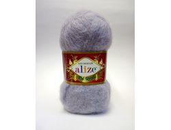 Пряжа Kid Royal 50 Alize (Ализе Кид рояль (кид мохер)) Состав: 62% кид мохер 38% полиамид Вес: 50 гр Метраж: 500 м. цвет  св.серый
