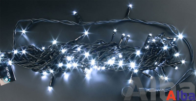 Гирлянда-нить 10 м, 220В, ХОЛОДНЫЙ БЕЛЫЙ, IP65 , резина, с мерцанием