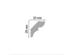 Плинтус потолочный гладкий DECOMASTER D008ДМ (28*26*2000мм)