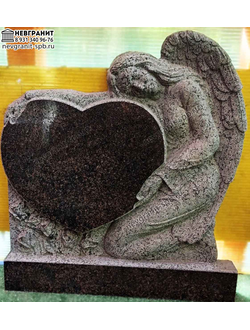 Памятник ангел горизонт сердце на могилу коричневый