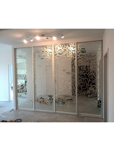 перегородка - Зеркало с пескоструйным рисунком