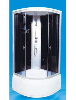 Душевая кабина Водный Мир ВМ-8811Е, Задние стекла черные, передние стекла тонированные, 100x100x215 см.
