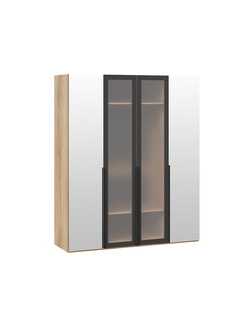Шкаф для одежды (580) с 2 зеркальными и 2 стеклянными дверями - СМ-393.07.115