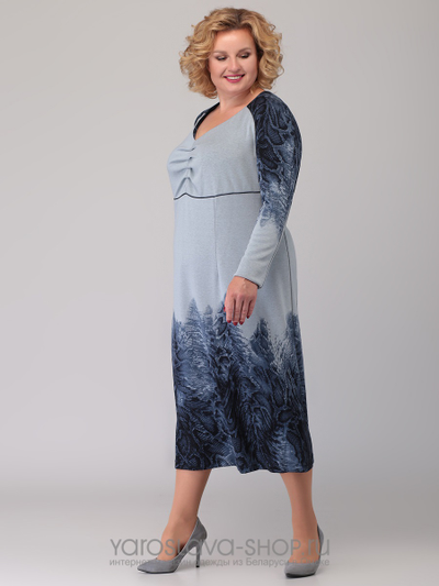 Платье из купонного трикотажа с рукавами-реглан