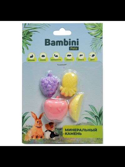 Bambini Pets (Бамбини Петс) Минеральный камень Фрукты, 4 шт, 37 г