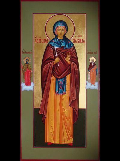 Анастасия Римляныня, Солунская, Святая Преподобномученица. Рукописная мерная икона.