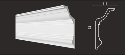 Потолочный плинтус DECOR-DIZAYN DD513, из дюрополимера, под покраску, ударопрочный, 2 метра