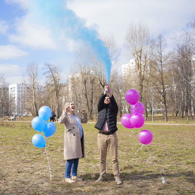 Голубая спрей краска холи для гендер пати фото 1