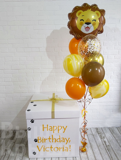Коробка с шарами "Счастливый лев" (9 шариков)