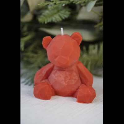 Свеча "Мишка геометрия" Алый