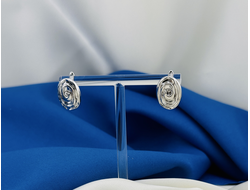 Швензы с английским замком, латунь, покрытие родий,  размер 17*12,5 мм