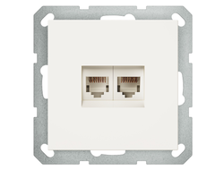 1L242WM Розетка компьютерная двойная RJ45, белый матовый