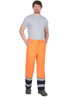 Брюки "Терминал-3-РОСС" оранжевые с темно-синим