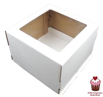 Коробка С ОКНОМ гофрокартон 30х30х19 см, 25 ШТУК