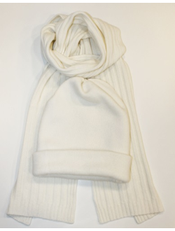 Комплект шапка/шарф КМ001-02 белый натуральный