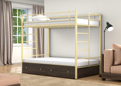 Двухъярусная кровать Валенсия 120 Твист Слоновая кость ящики венге