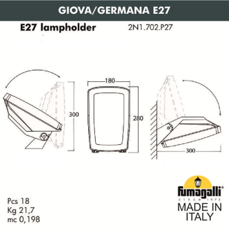 Светильник настенный Fumagalli GIOVA/GERMANA E27 2N1.702.000