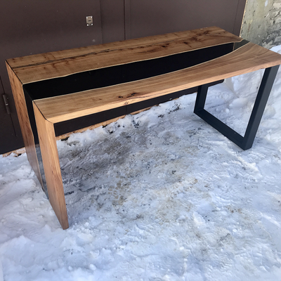 стол-река, стол с рекой из эпоксидной смолы, стол журнальный, стол лофт, стол из массива, столик