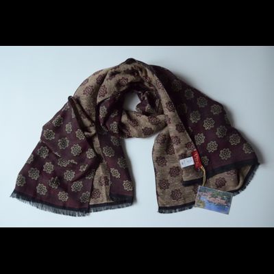 Бордовый шарф платок из хлопка Vizio Италия F 1