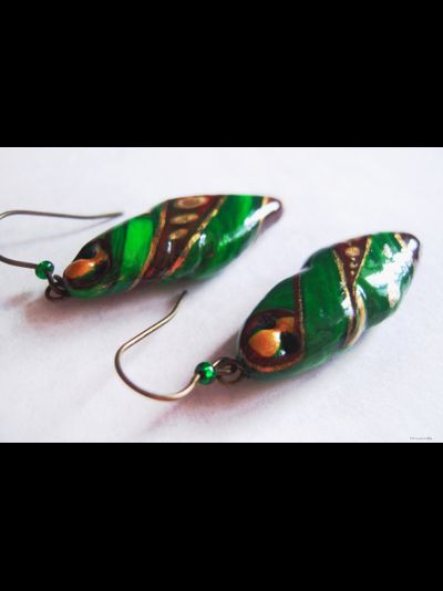 "Шивали, весенняя принцесса", серьги-капли из фарфора