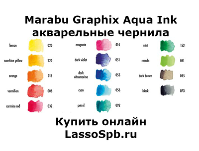 Marabu Graphix Aqua Ink акварельные чернила 061 Бледно-Зеленый 15 мл