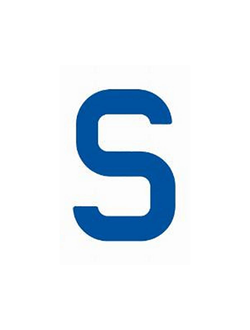 Регистрационная буква "S" Bainbridge SL230BUS 230мм синяя из самоклеящейся ткани