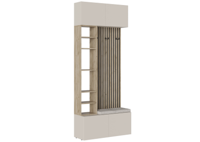 БОХО Прихожая Корпус - Дуб Крафт серый Фасад ЛДСП - Кашемир 5981 BS