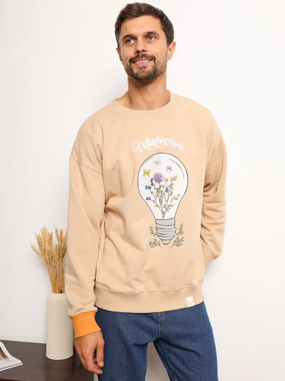 МУЖСКОЙ СВИТШОТ БЕЖЕВЫЙ "ПРОРАСТАЙ"