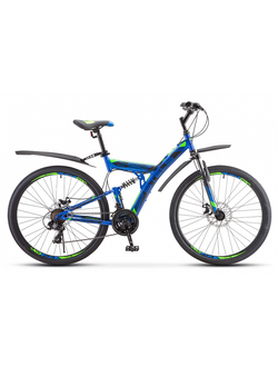 Велосипед STELS 27,5 Focus MD 21-sp V010 19" синий/зелёный