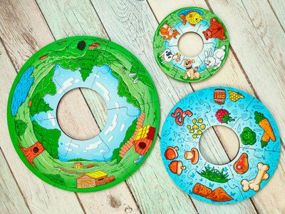 Пазл-пирамида "Животные"