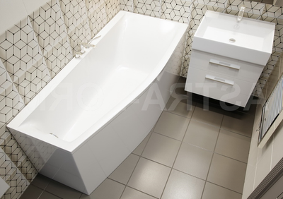 Astra-Form Ванна Скат Solid Surface правосторонняя 170/75 см белая матовая