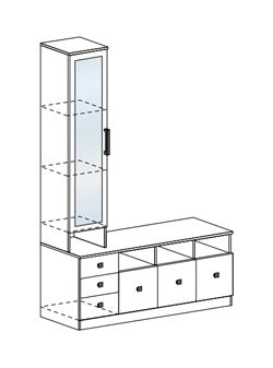 гостиная ИТАЛИЯ центральная секция (1600х475х1900)