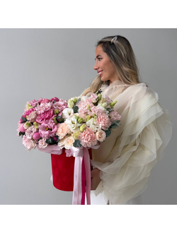 Букет в бархатной коробке «Половинки»