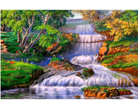 4680203128761 Алмазная мозаика Alingar, на подрамнике,   &quot;Бурный водопад&quot;	AL7625, 40х50 см с полным заполнением, (матов.), 30 цветов.